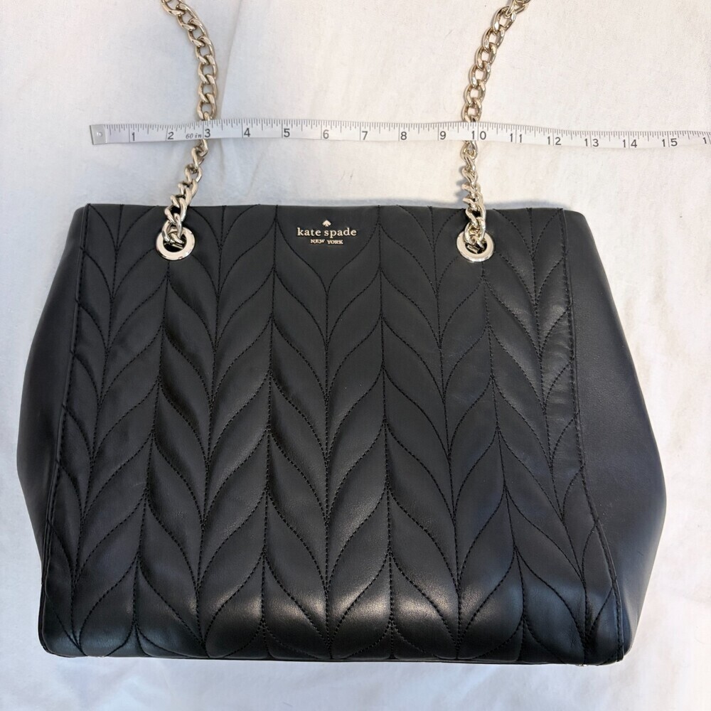 Kate Spade Briar Lane Quilted Willis Tote Bag Black Silver Handwear Chic Luxury - Picture 15 of 16